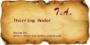 Thirring Andor névjegykártya