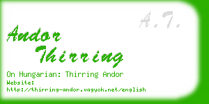 andor thirring business card